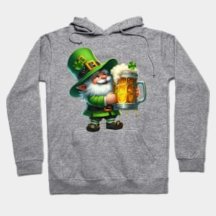 St Patricks Day Gnome Drinking Beer Hoodie